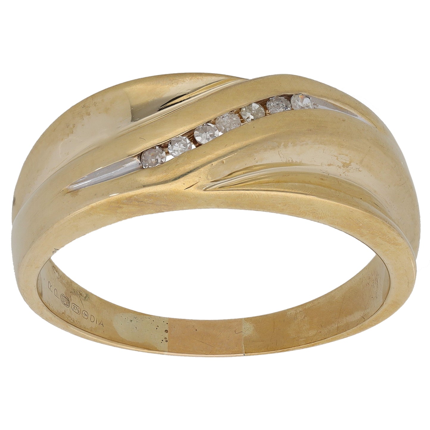 9ct Gold 0.12ct Diamond Alternative Ring Size X