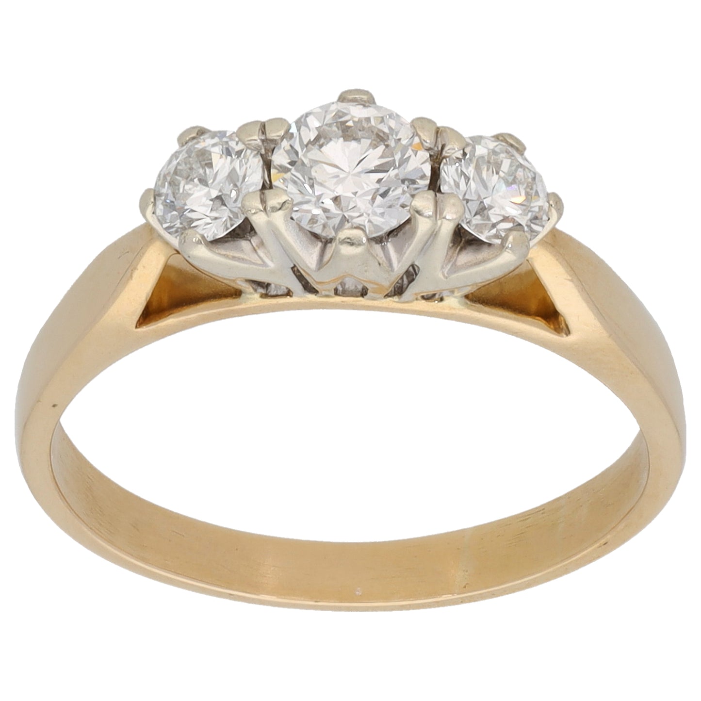 9ct Gold 0.60ct Diamond Trilogy Ring Size M