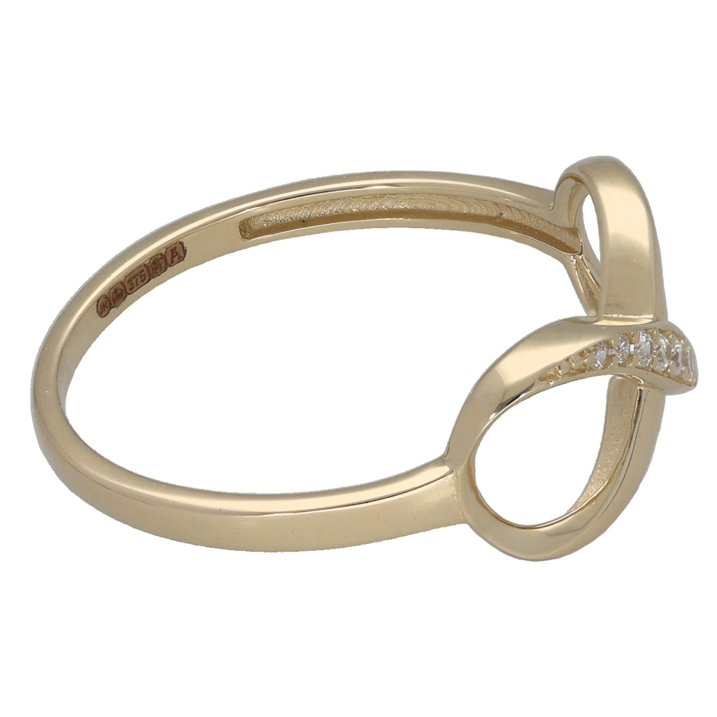New 9ct Gold Cubic Zirconia Infinity Ring Size M-S