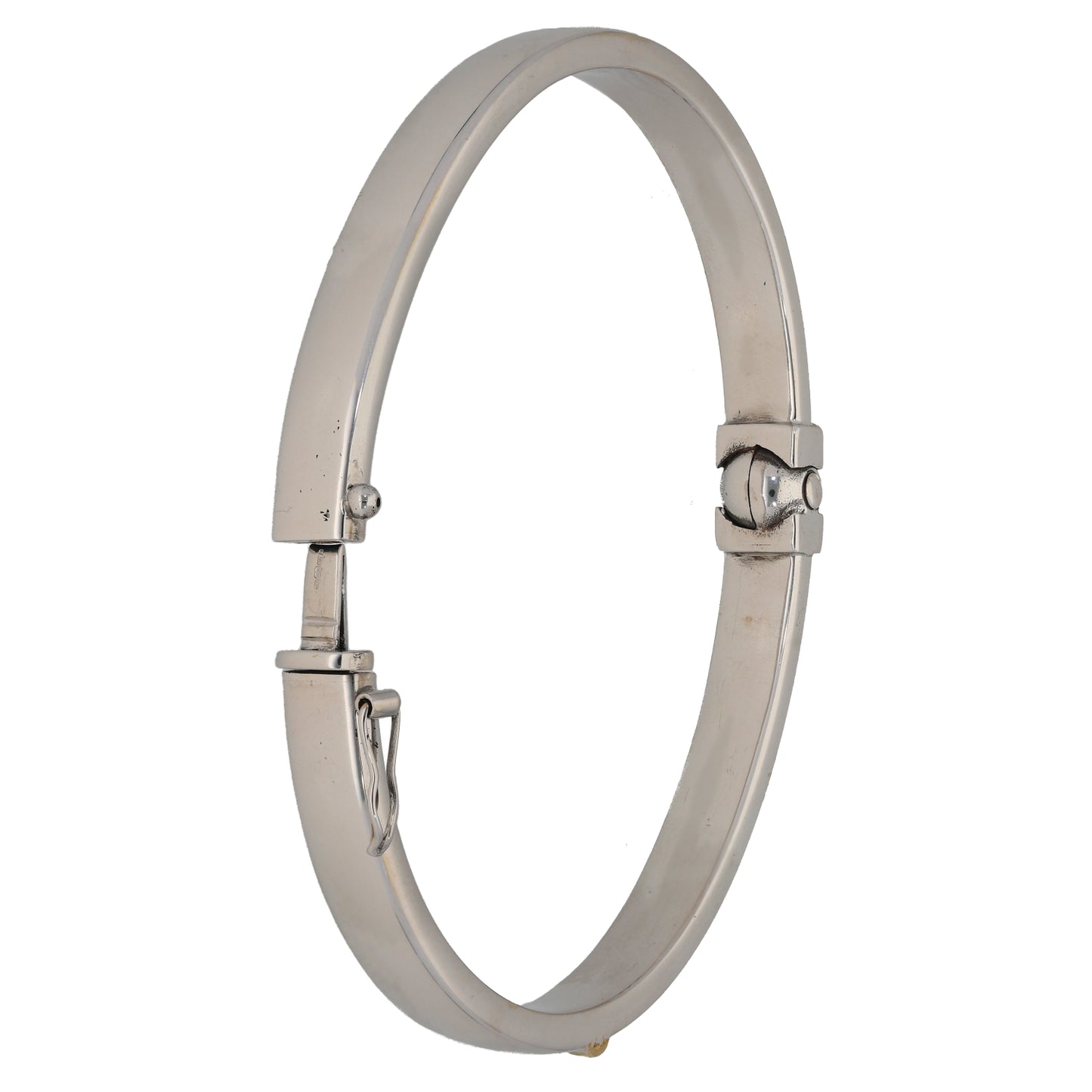 9ct White Gold Hinged/Clasp Bangle
