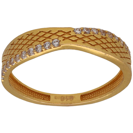 22ct Gold Cubic Zirconia Dress/Cocktail Ring Size M