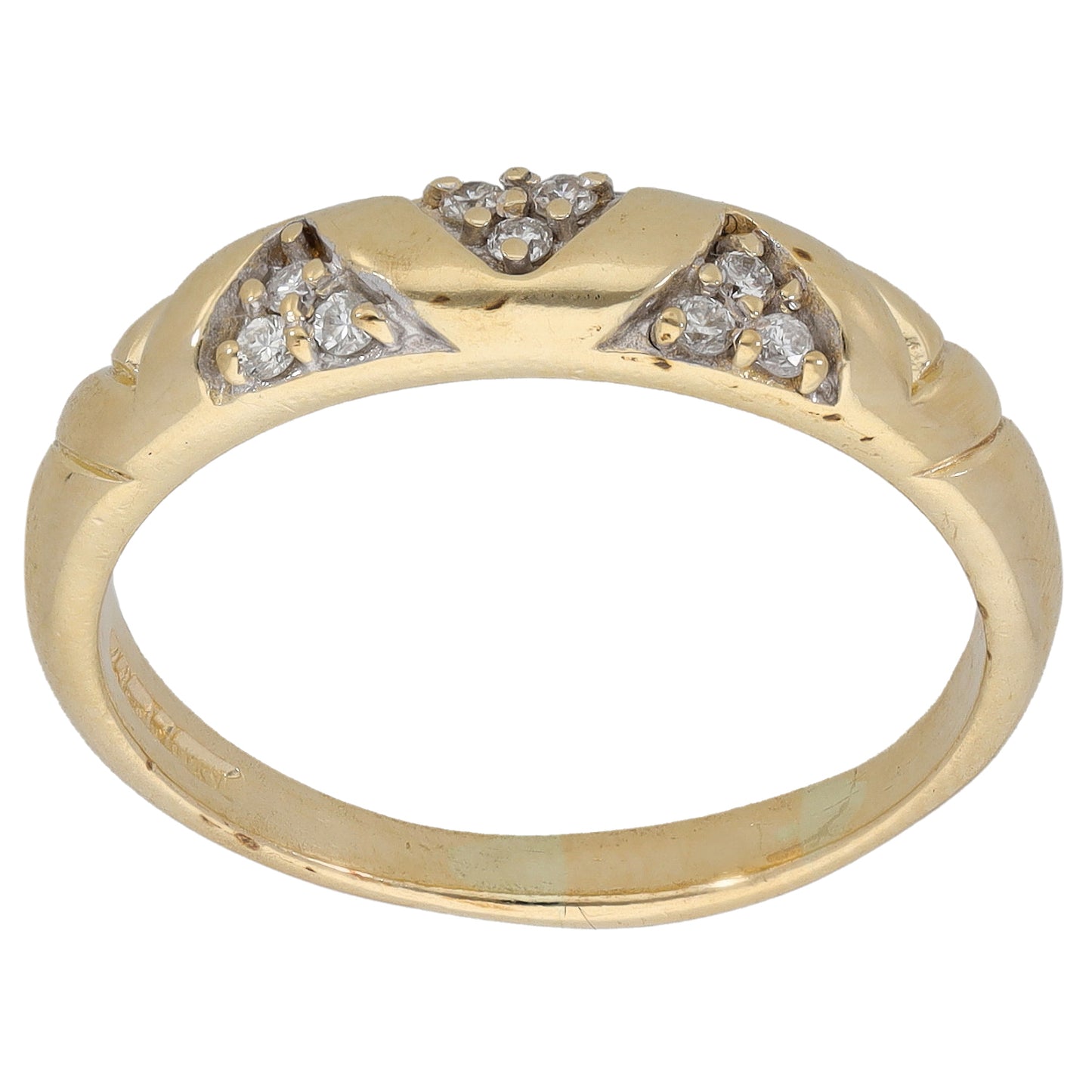 9ct Gold 0.09ct Diamond Alternative Ring Size T