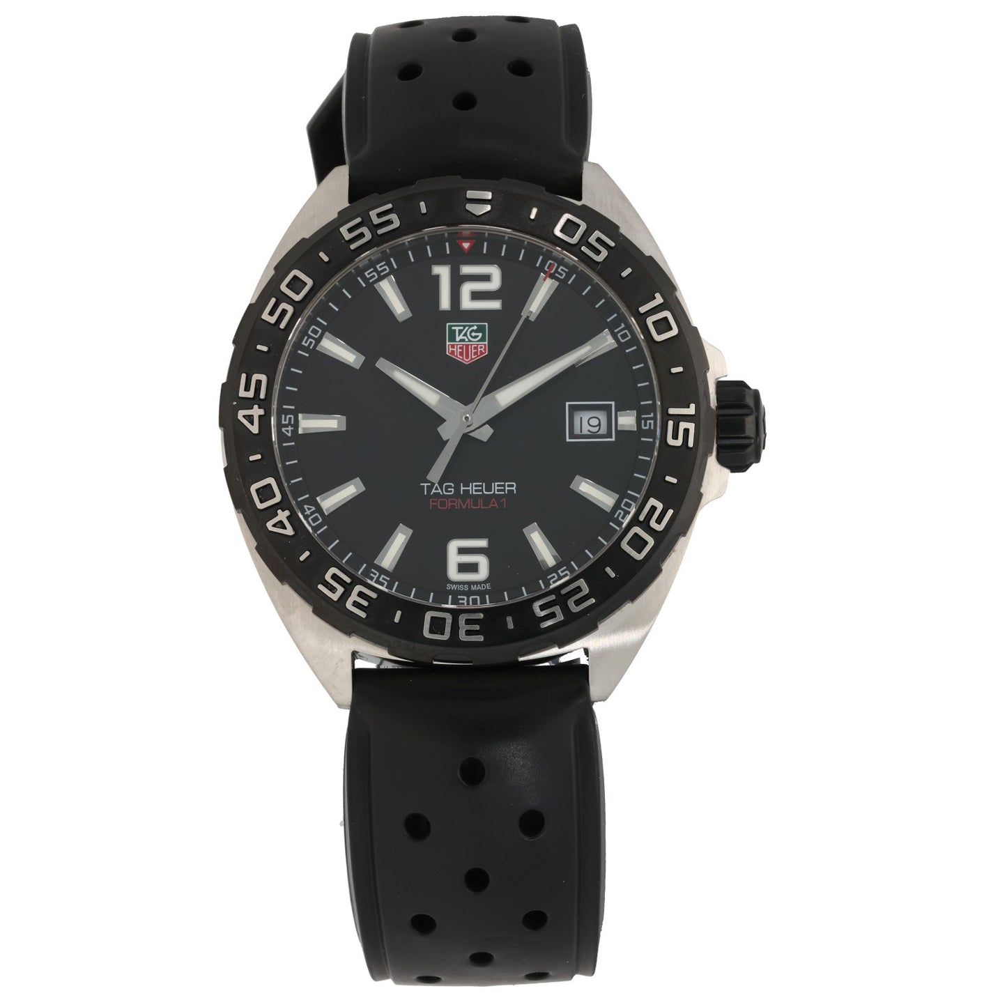 Tag Heuer Formula 1 WAZ1110, black dial, black rubber strap, front image