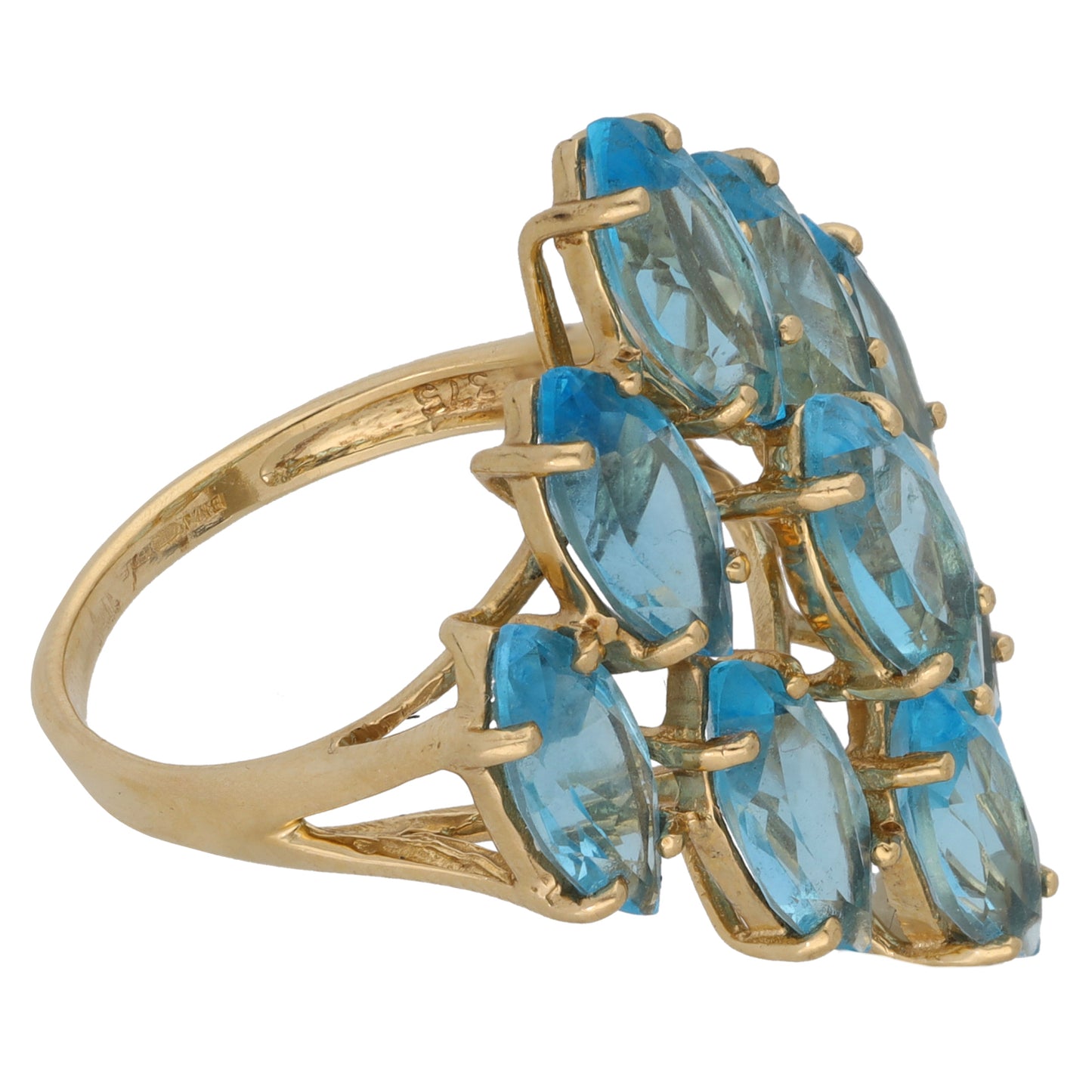 9ct Gold Topaz Dress/Cocktail Ring Size Q