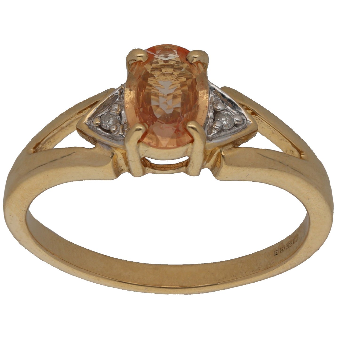 18ct Gold Sapphire & 0.01ct Diamond Dress/Cocktail Ring Size N