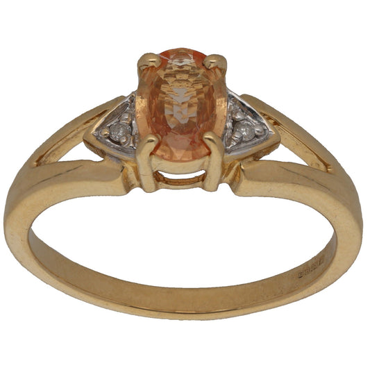 18ct Gold Sapphire & 0.01ct Diamond Dress/Cocktail Ring Size N