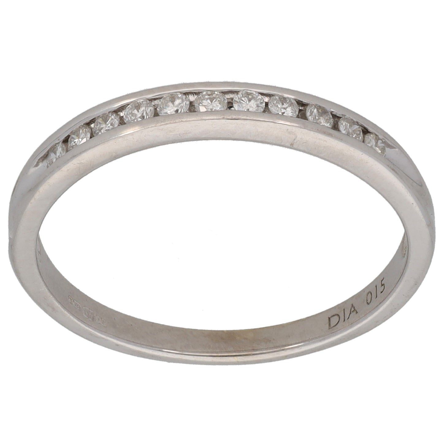 9ct White Gold 0.15ct Diamond Half Eternity Ring Size N