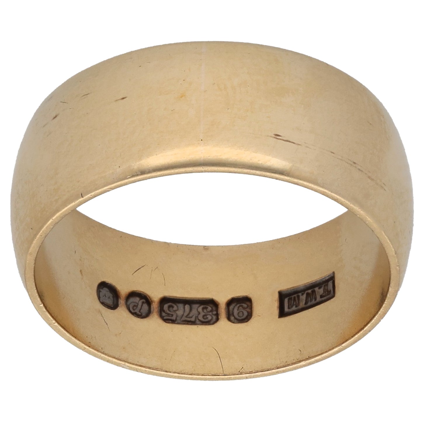 9ct Gold Plain Wedding Ring Size P