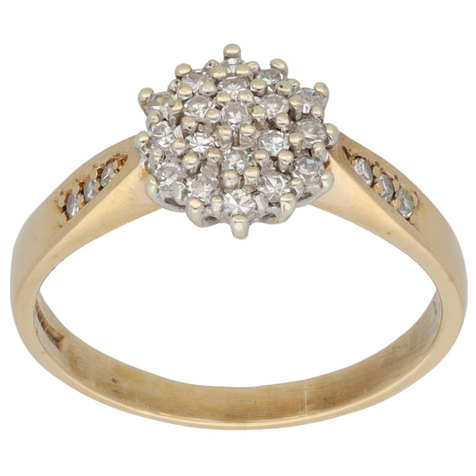 9ct Gold 0.25ct Diamond Dress/Cocktail Ring Size O