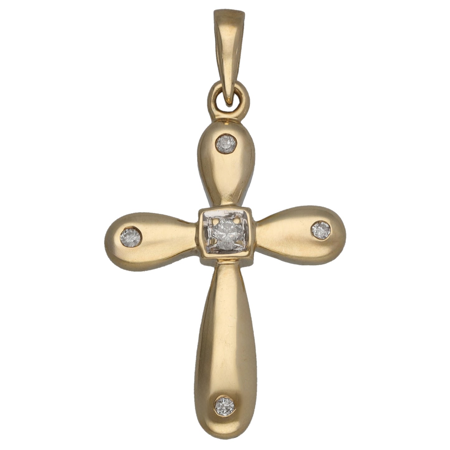 9ct Gold 0.09ct Diamond Cross Pendant