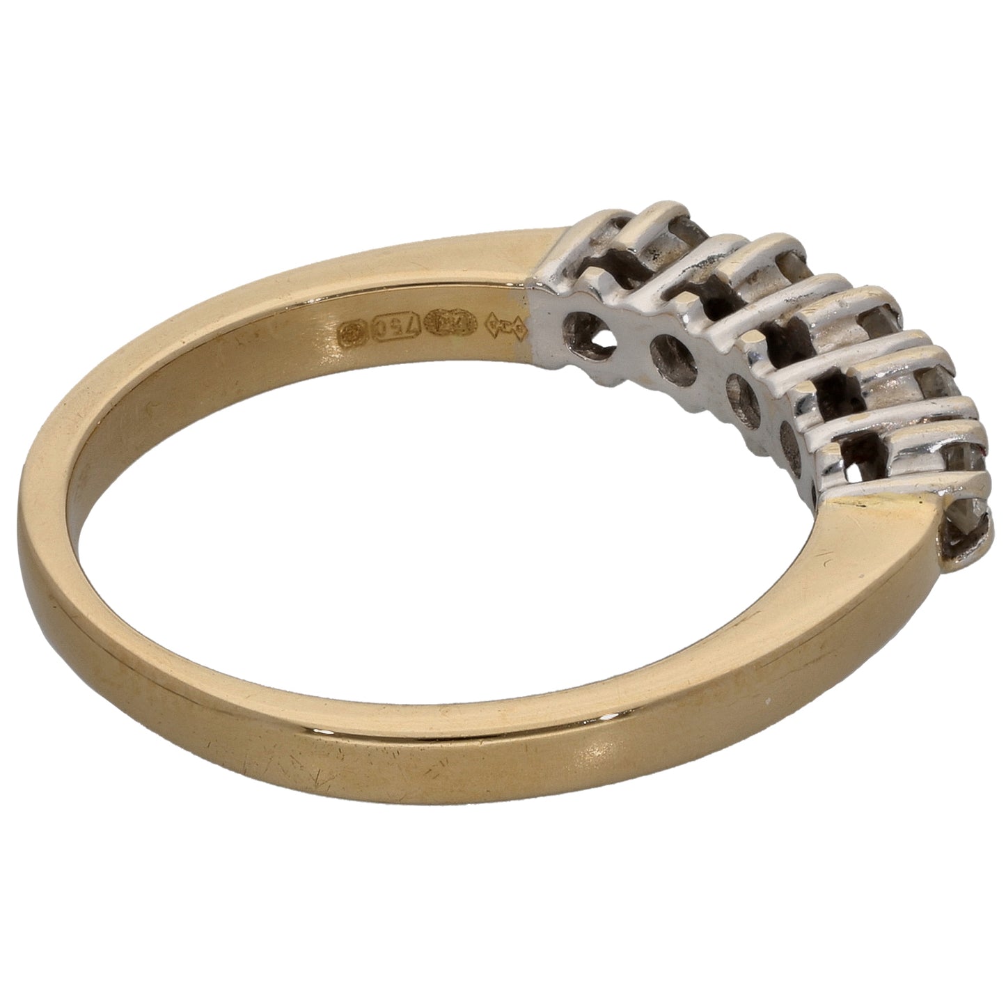 18ct Gold 0.50ct Diamond Half Eternity Ring Size P