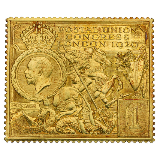 22ct Gold Post Union Congress London 1929 Stamp