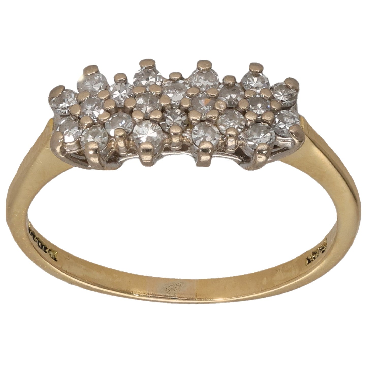 18ct Gold 0.30ct Diamond Cluster Ring Size L