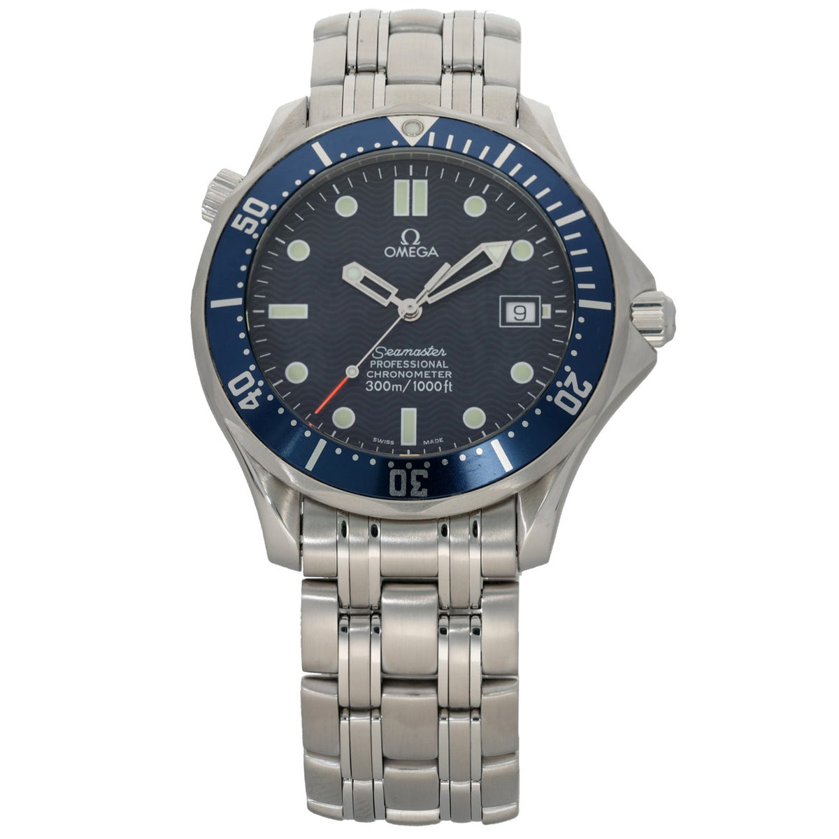 Omega Seamaster 2531.80.00, blue dial and bezel, stainless steel