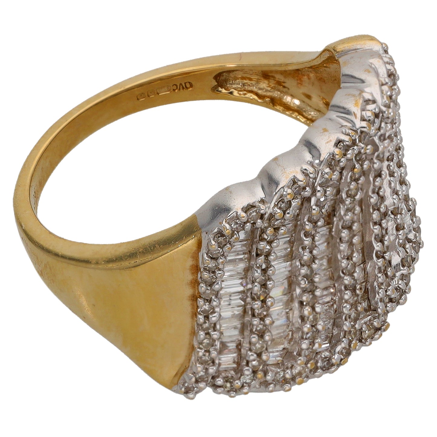 9ct Gold 1.05ct Diamond Dress/Cocktail Ring Size R