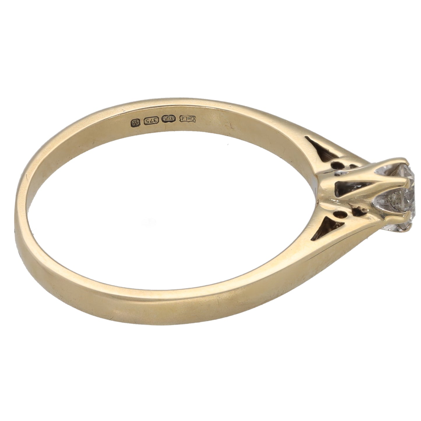 9ct Gold 0.25ct Diamond Solitaire Ring Size N