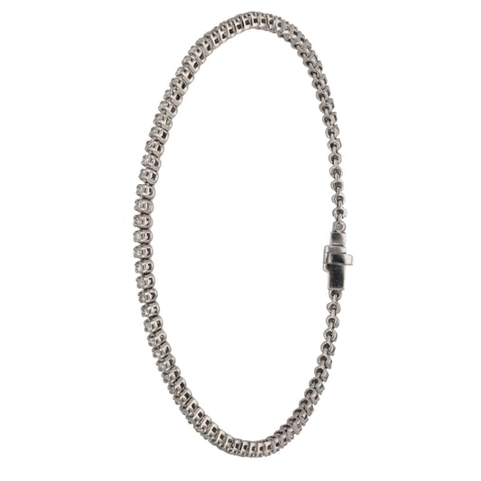 9ct White Gold 0.85ct Diamond Line/Tennis Bracelet