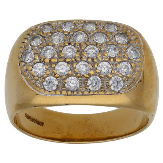 9ct Gold Cubic Zirconia Dress/Cocktail Ring Size U