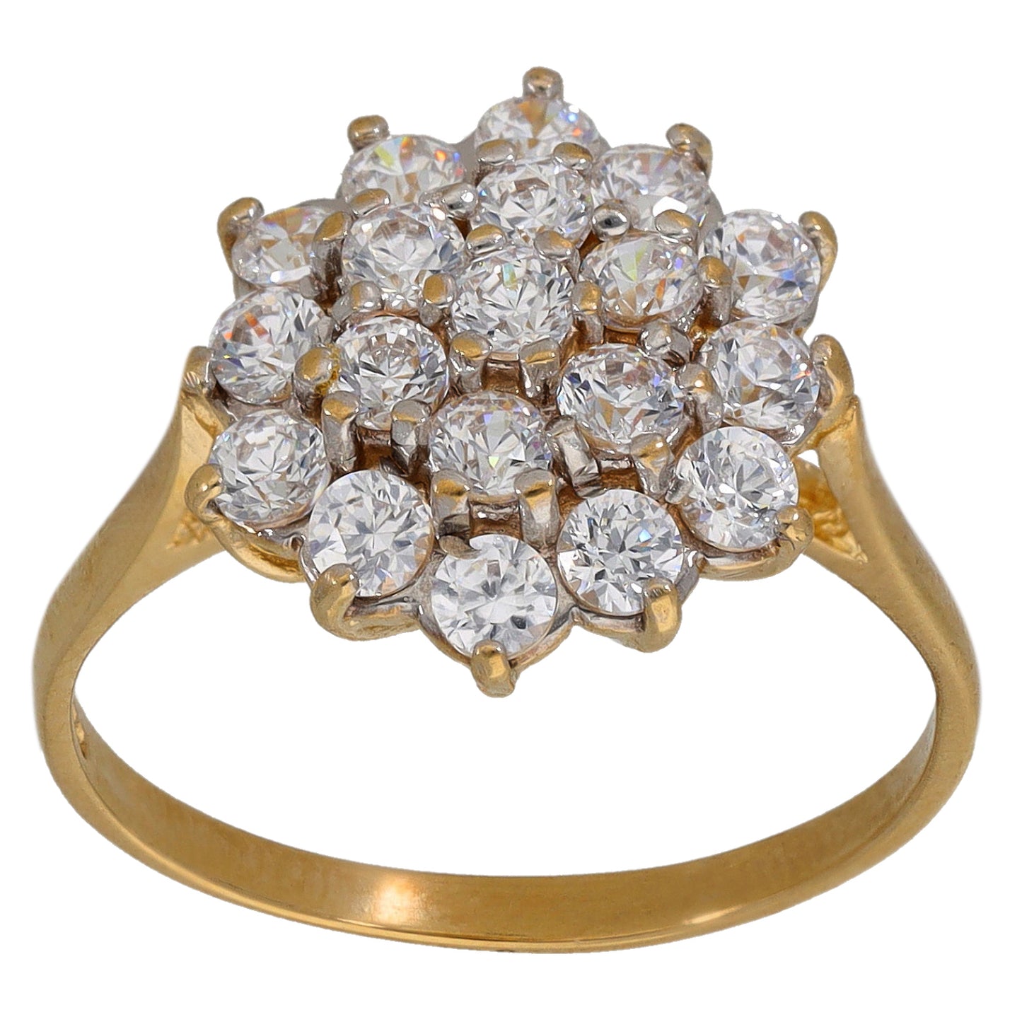 9ct Gold Cubic Zirconia Dress/Cocktail Ring Size O