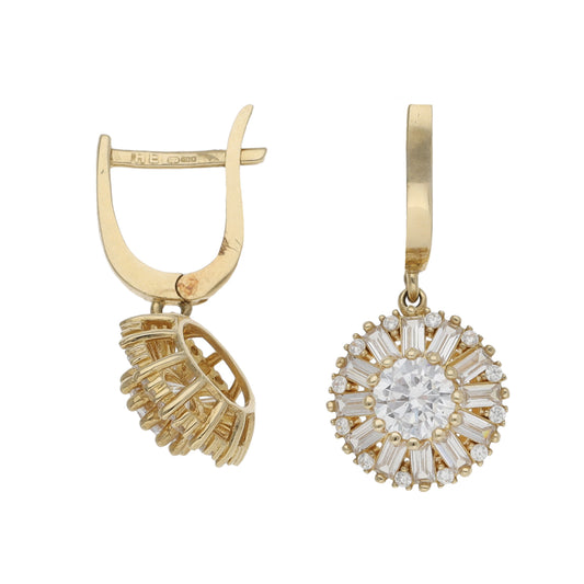 14ct Gold Cubic Zirconia Drop Earrings