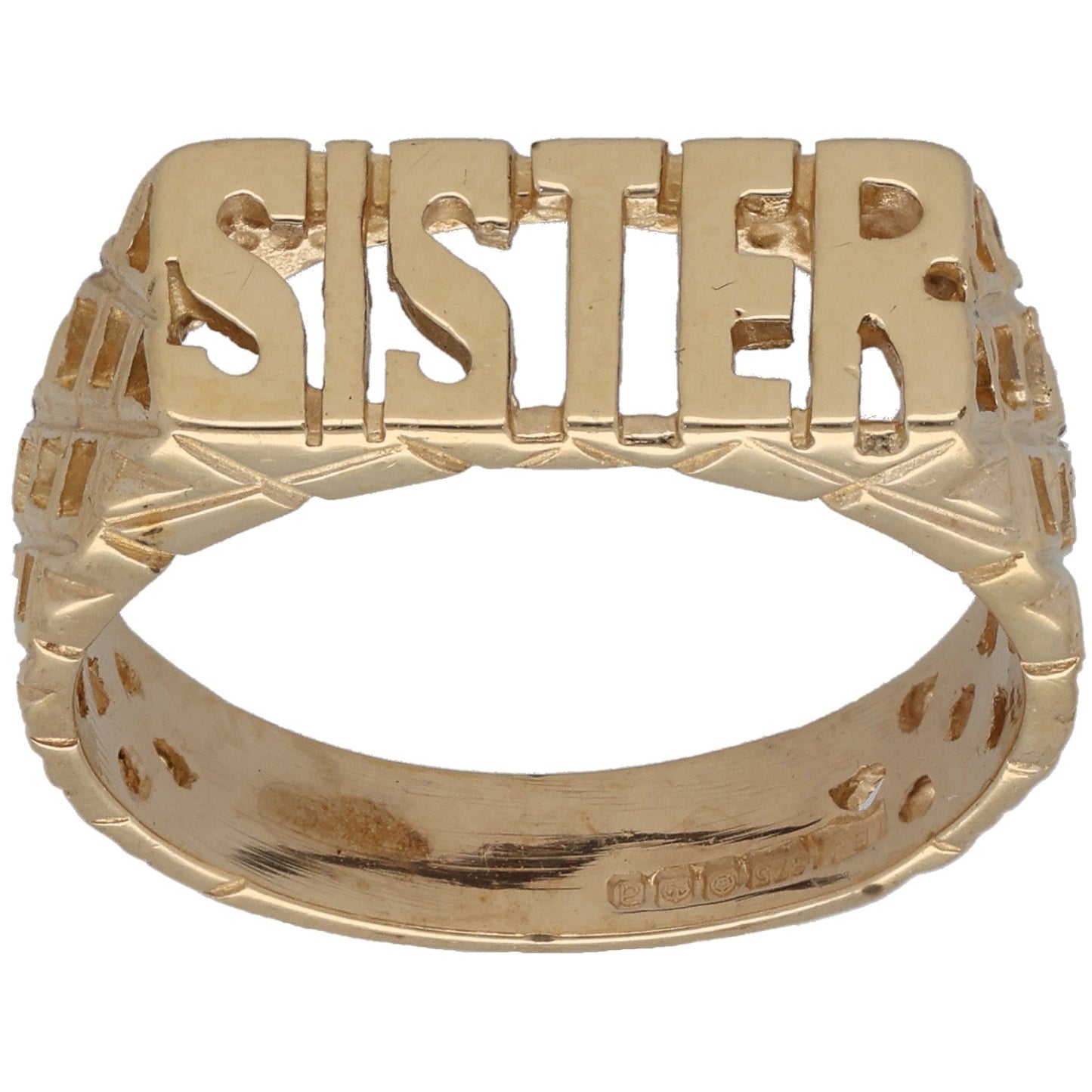 9ct Gold Sister Ring Size N
