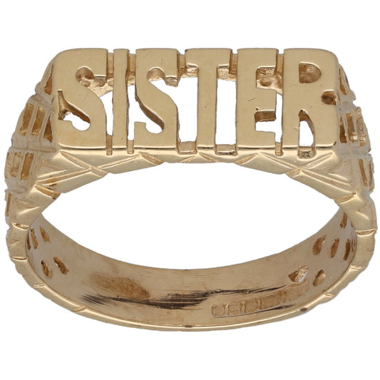9ct Gold Sister Ring Size N