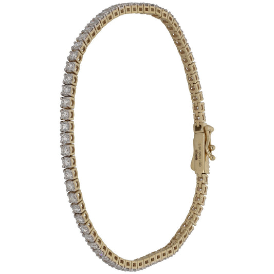 New 9ct Gold 3.00ct Laboratory-Grown Diamond Line/Tennis Bracelet