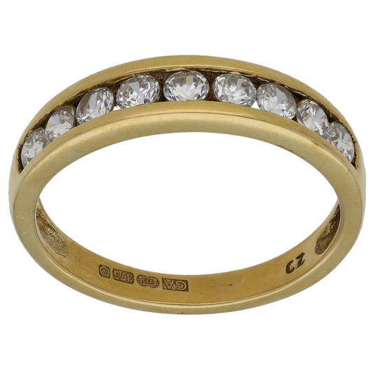 9ct Gold Cubic Zirconia Half Eternity Ring Size M