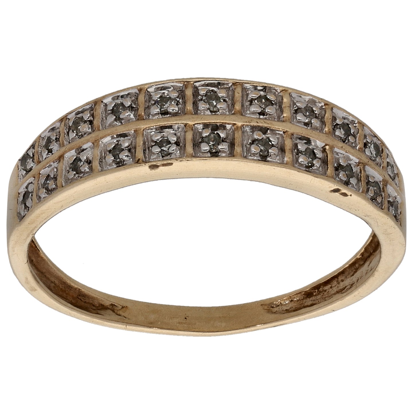 9ct Gold 0.011ct Diamond Half Eternity Ring Size P