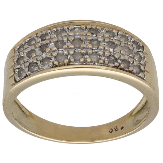 9ct Gold 0.50ct Diamond Dress/Cocktail Ring Size P
