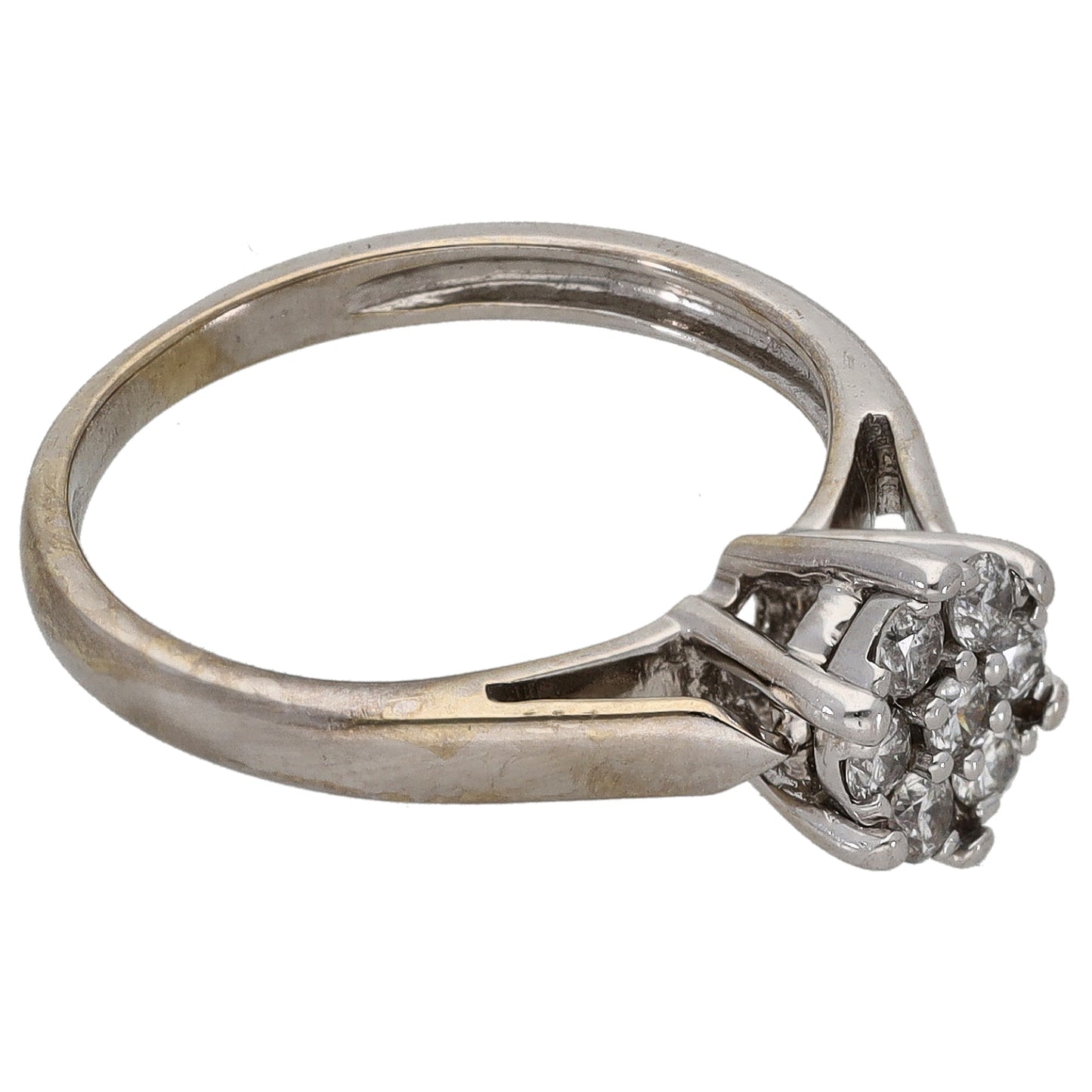 18ct White Gold 0.21ct Diamond Cluster Ring Size K