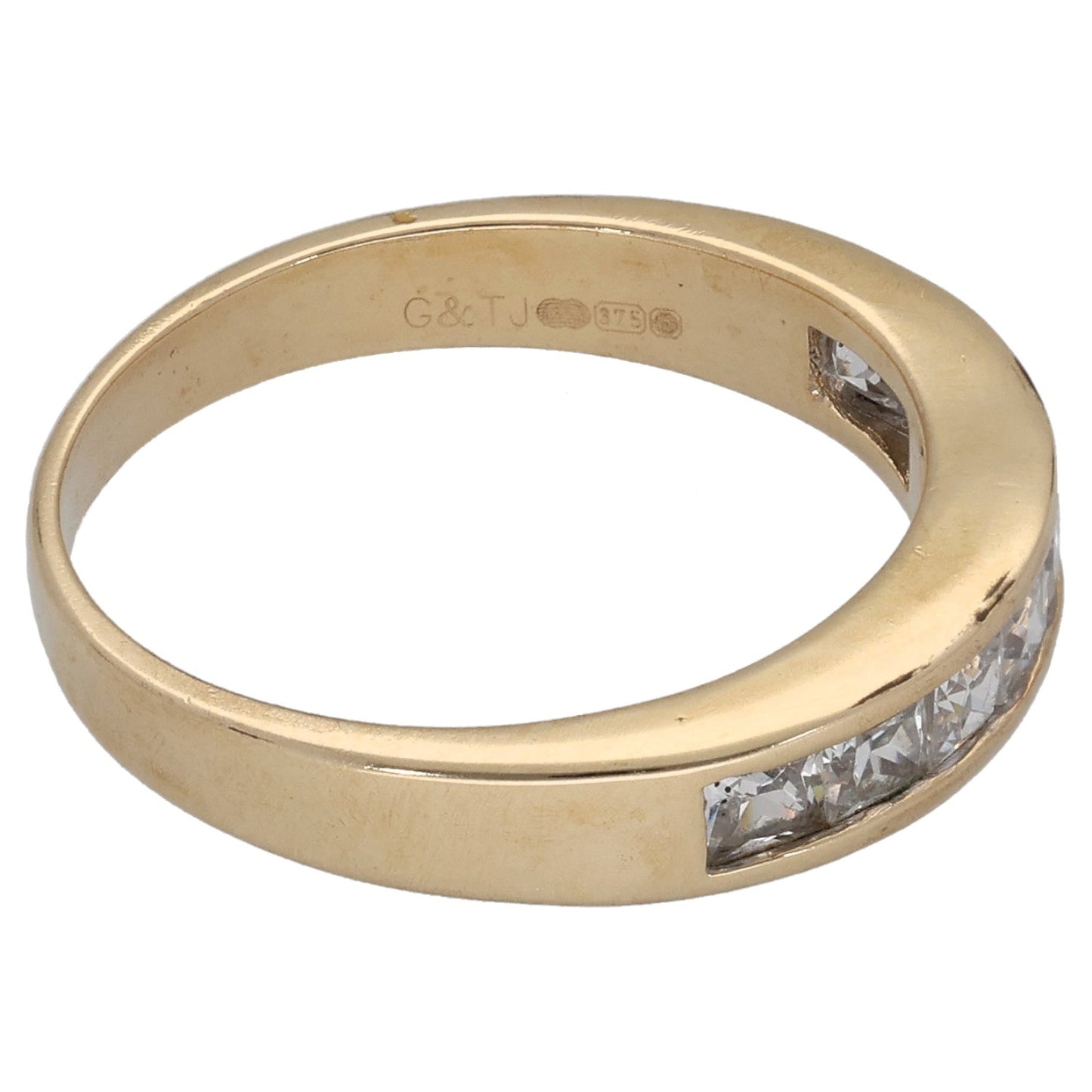9ct Gold Cubic Zirconia Half Eternity Ring Size L