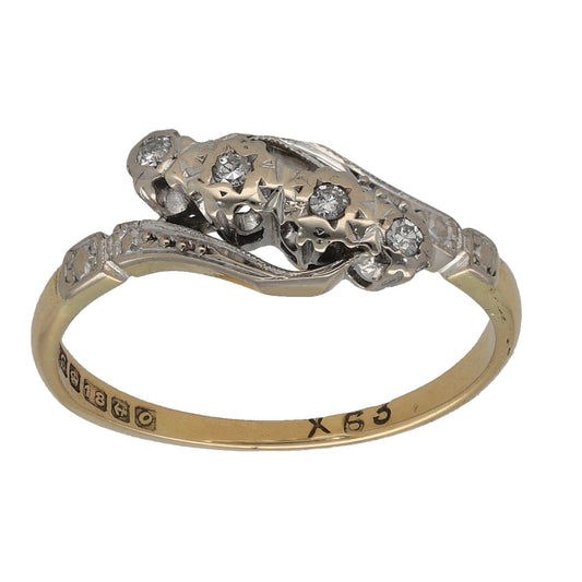 18ct Gold 0.04ct Diamond Dress/Cocktail Ring Size M