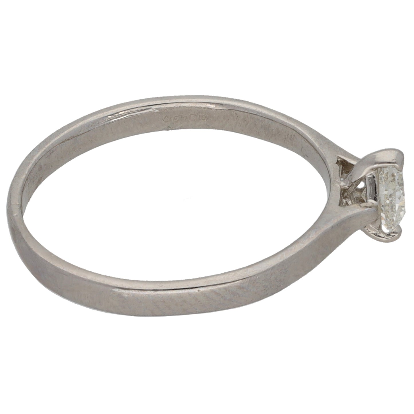 Platinum 0.30ct Diamond Solitaire Ring Size L