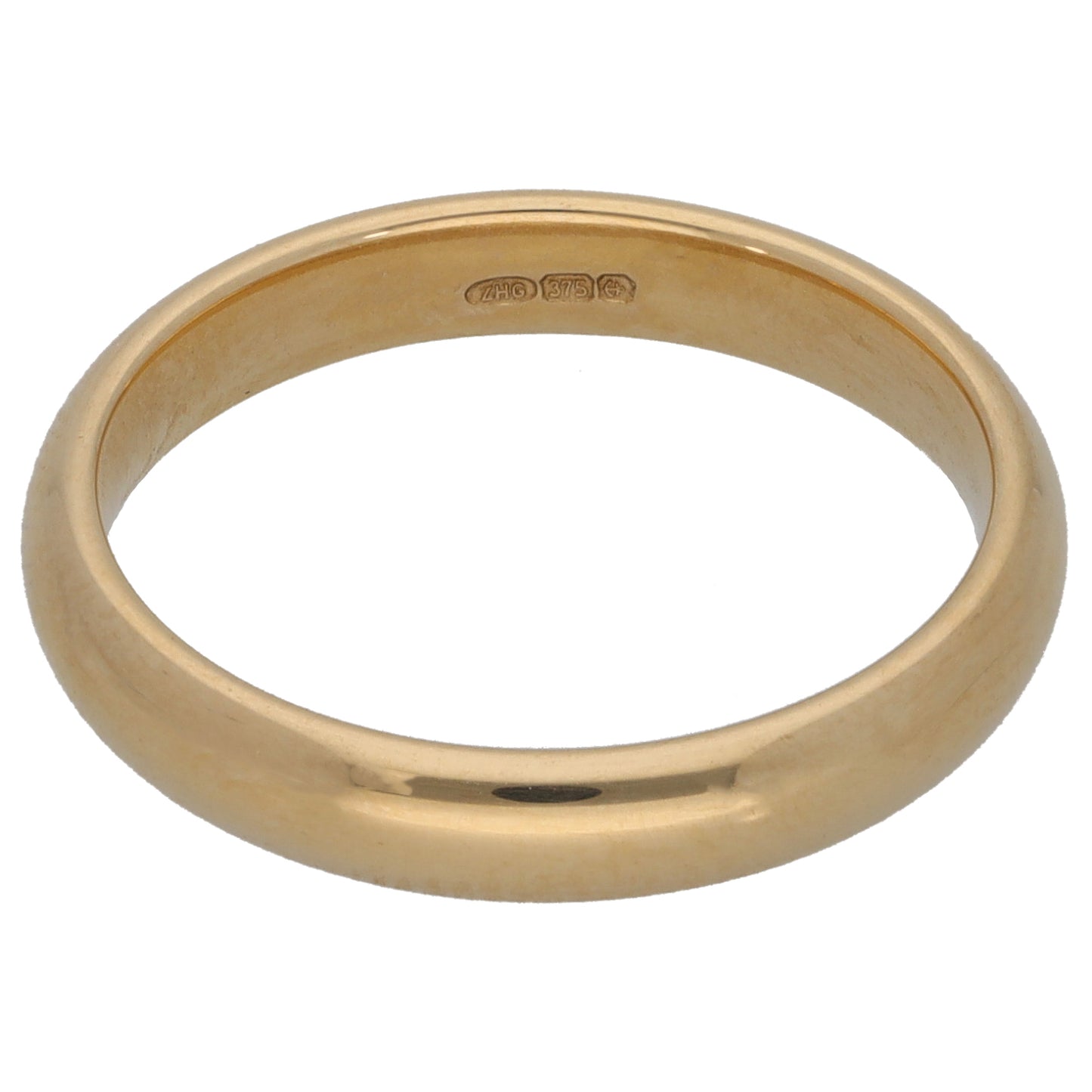 9ct Gold Plain Wedding Ring Size L