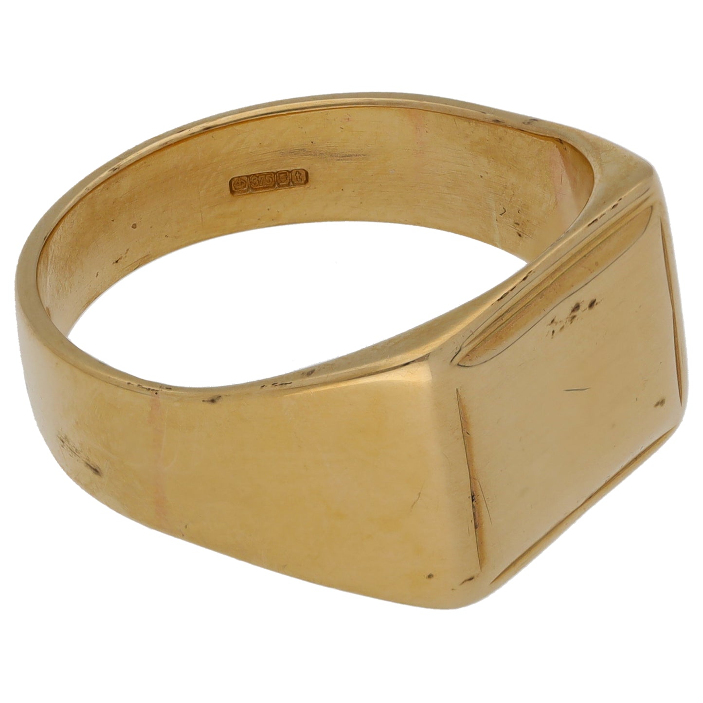 9ct Gold Plain Signet Ring Size V