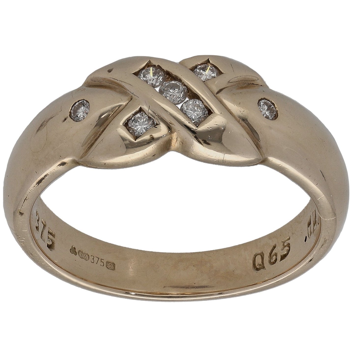 9ct Gold 0.07ct Diamond Dress/Cocktail Ring Size N
