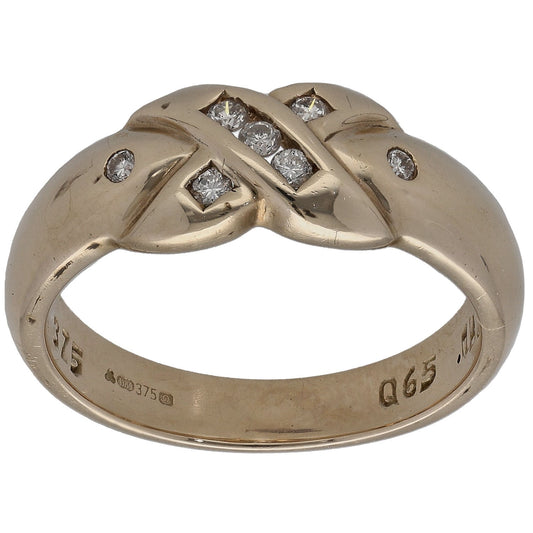 9ct Gold 0.07ct Diamond Dress/Cocktail Ring Size N