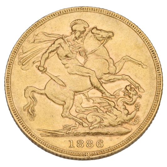 22ct Gold Queen Victoria Full Sovereign Coin 1886