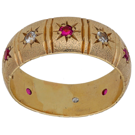 9ct Gold Imitation Gems Dress/Cocktail Ring Size N