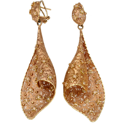 18ct Rose Gold Imitation Gems Dress/Cocktail Earrings