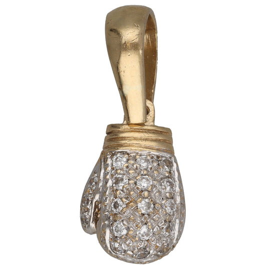 9ct Gold Cubic Zirconia Boxing Glove Pendant