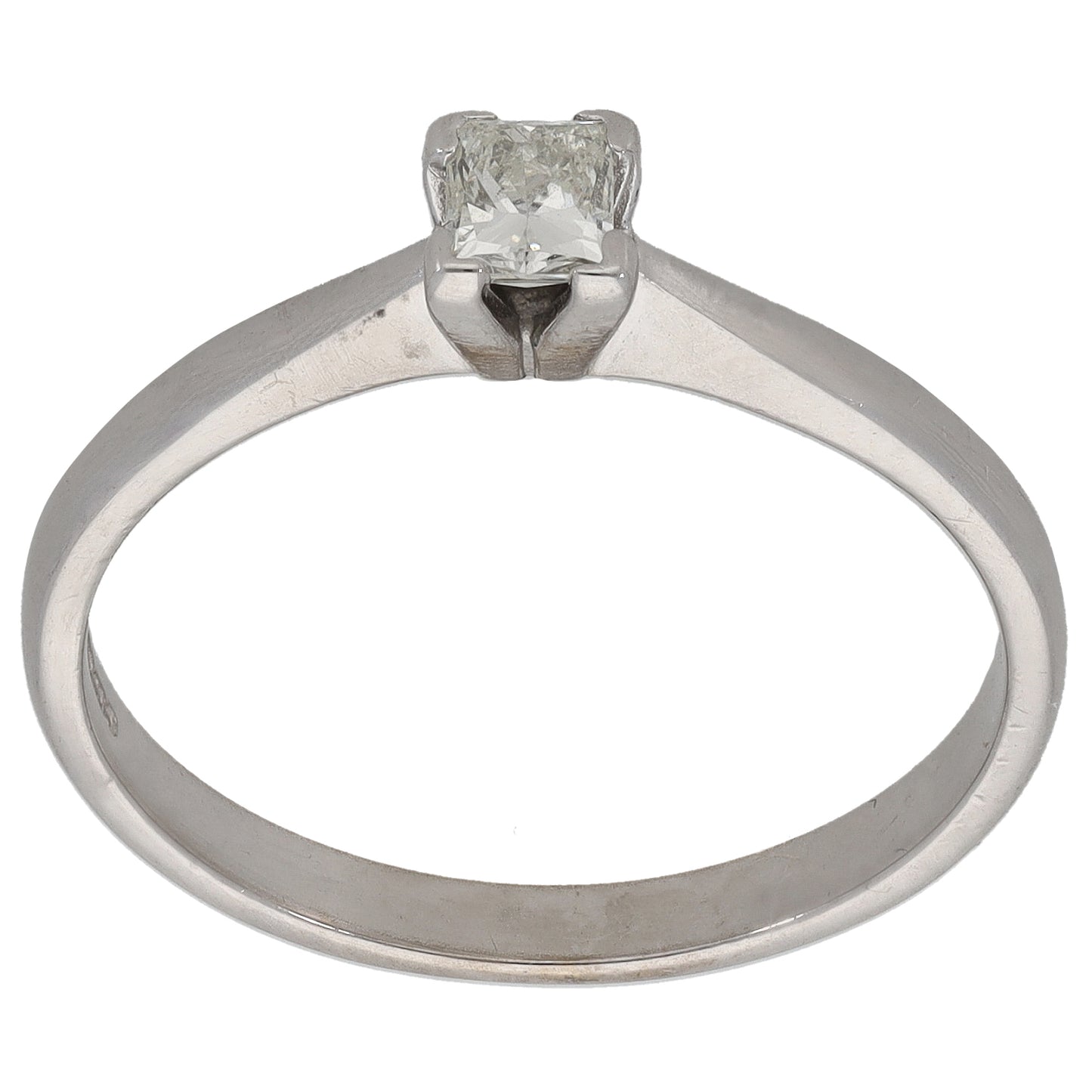 18ct White Gold 0.23ct Diamond Solitaire Ring Size P