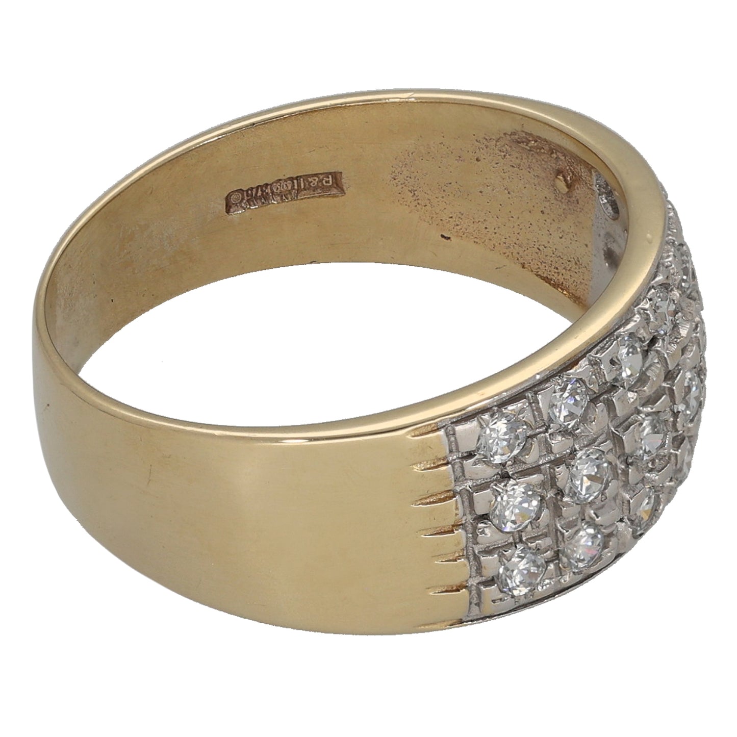 9ct Gold Cubic Zirconia Dress/Cocktail Ring Size P