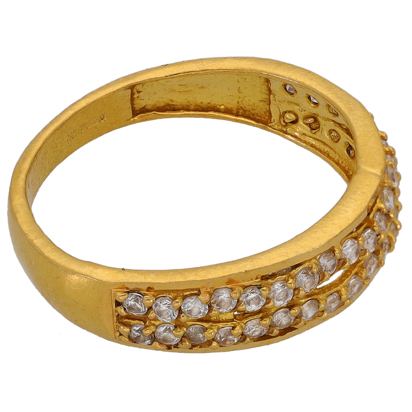22ct Gold Cubic Zirconia Half Eternity Ring Size N