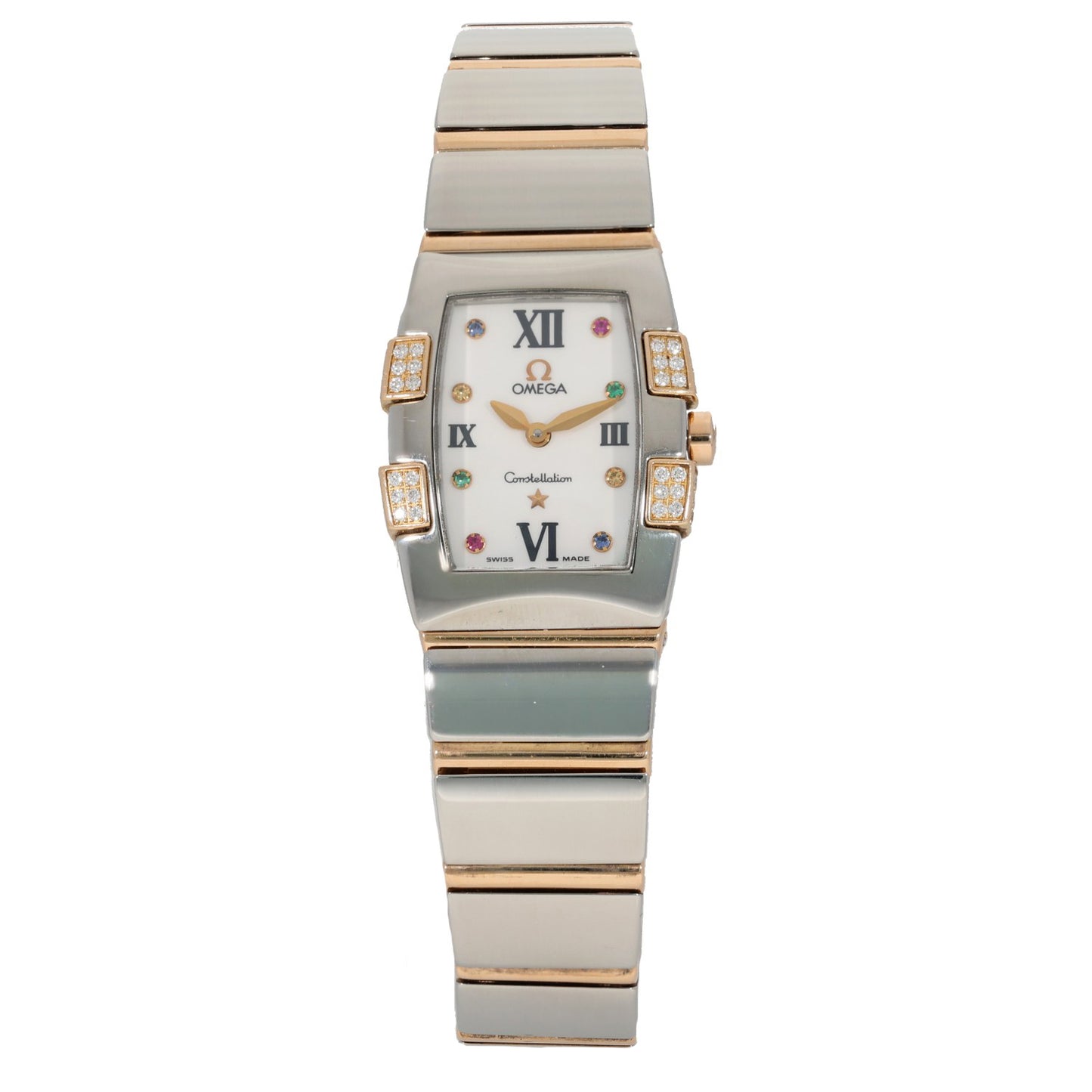 Omega Constellation 1283.79.00, Mother of Pearl dial with coloured diamonds and a bi-colour bracelet