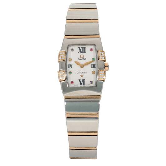 Omega Constellation 1283.79.00, Mother of Pearl dial with coloured diamonds and a bi-colour bracelet