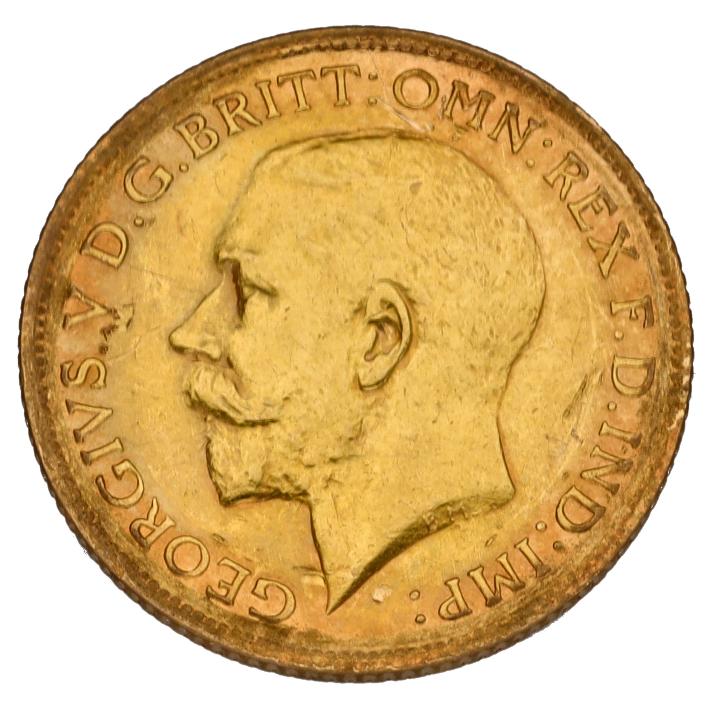 22ct Gold King George V Half Sovereign Coin 1914