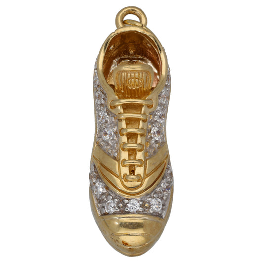 9ct Gold Cubic Zirconia Football Boot Pendant