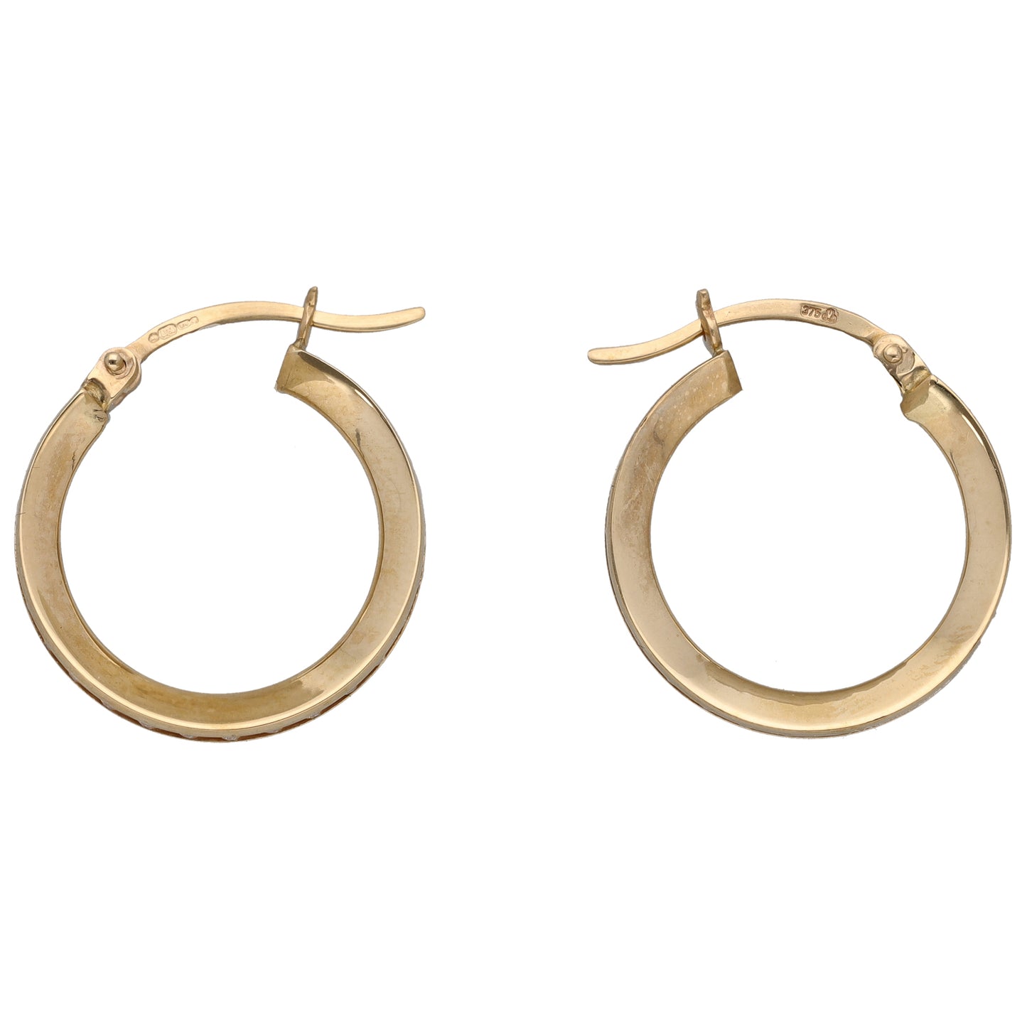 9ct Gold Cubic Zirconia Hoop Earrings